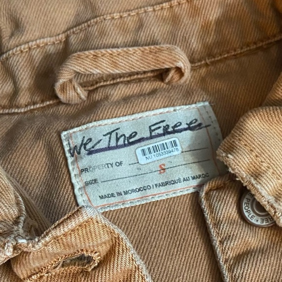 Free People We The Free Golden Nugget Opal Denim Jacket Size Small - Picture 9 of 14